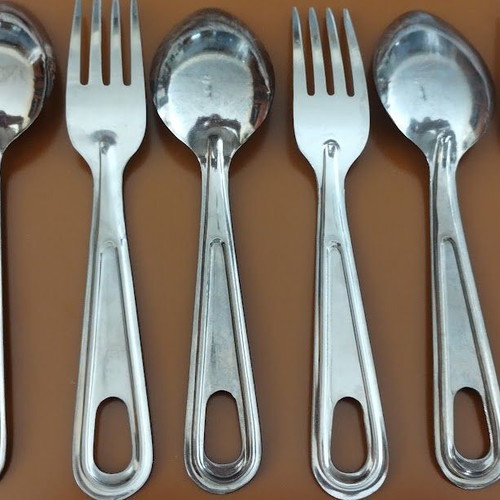 Greek Army Collectible Cutlery Set of 8, vintage stainless steel M-1926