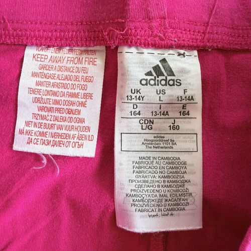 Adidas girls' sports leggings like new, pink, size 164 cm