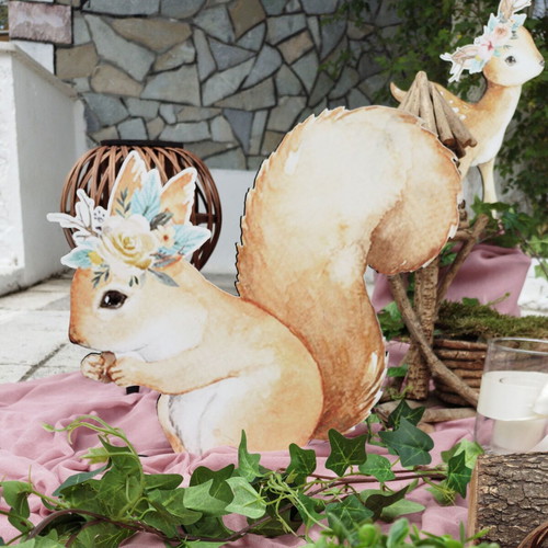 Wooden forest animal figures used, set of 10