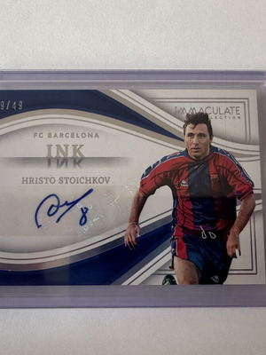 Hristo Stoichkov 2023-24 Panini Immaculate Ink Auto 39/49 Barcelona