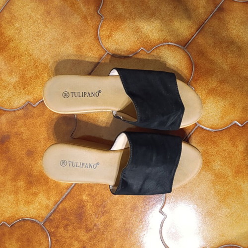 Tulipano black flatform sandals used, size 36, suede