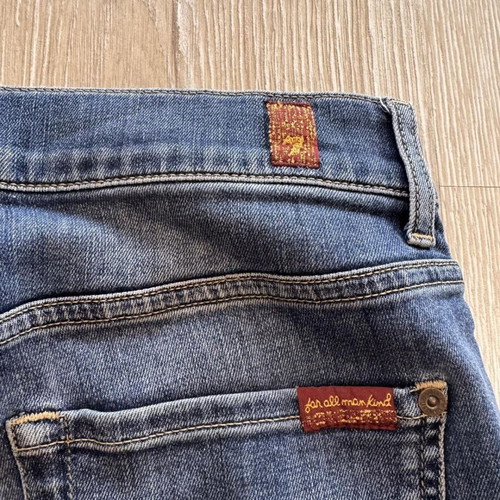 7 for All Mankind Luxe Sport Slimmy Jeans used, mid blue navy, size 30