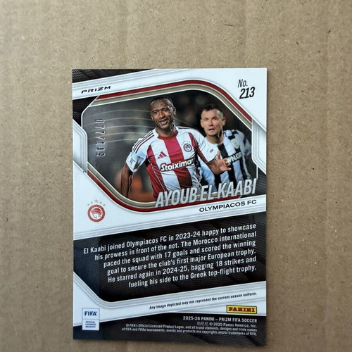 2025-26 Panini FIFA Prizm Ayoub El Kaabi card like new, Olympiacos