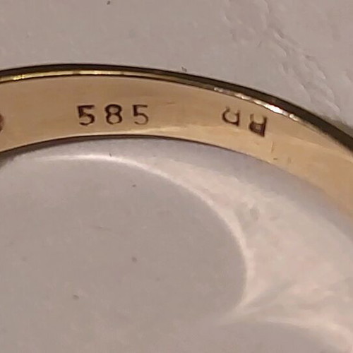 14K gold ring with diamond and cut-out dolphin bicolor, new