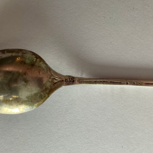 Silver 835 demitasse spoon used with cherub handle