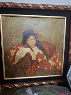 Oil painting on canvas like new with beautiful frame and captivating subject