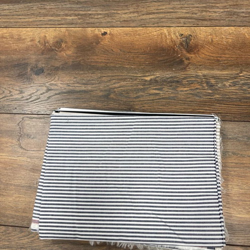 Striped fabric 0.50 x 1.50 like new, white - gray