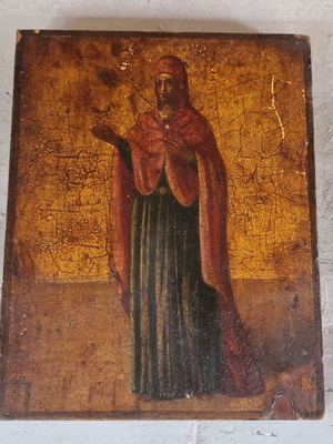 Religious icon on wood used, 19th century Greek style