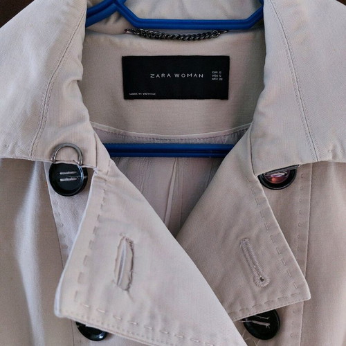Zara woman trench coat used, size S, beige with belt