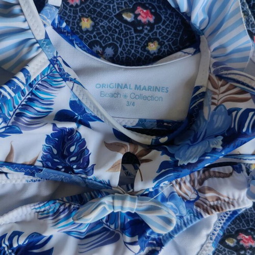 Original Marines swimsuit like new, age 3-4, white and blue