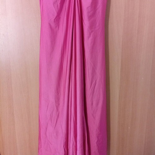 Long pink evening dress like new with neckline and open back