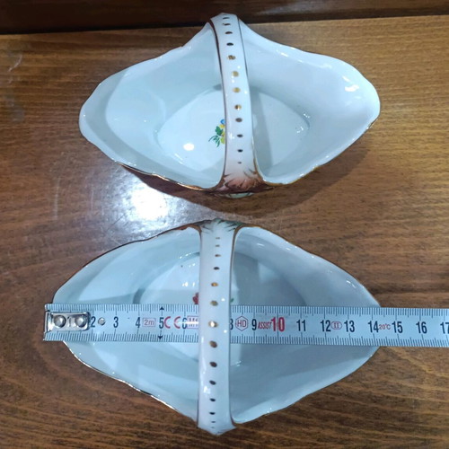 Limoges porcelain basket set new, two pieces