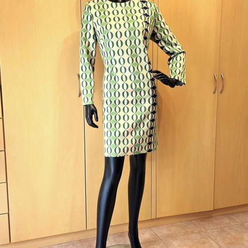 Sweet Miss dress like new, elastic, beige and green, size M-L
