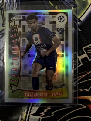 2022-23 Topps Chrome UCC Warren Zaire-Emery Youthquake #YQ-35 RC PSG France card