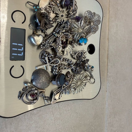 Silver earrings and pins used with 925 hallmark