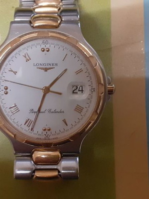 Ρολόι Longines Conquest Perpetual Calendar μεταχειρισμένο, χρυσό 18Κ, τιτάνιο