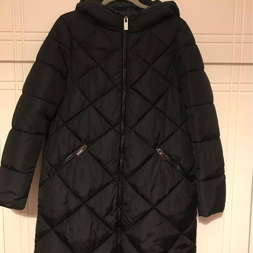 Biancoghiaccio black long puffer coat used, M fit