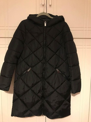 Biancoghiaccio black long puffer coat used, M fit