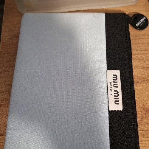 Miu Miu cosmetic pouch new, black and turquoise