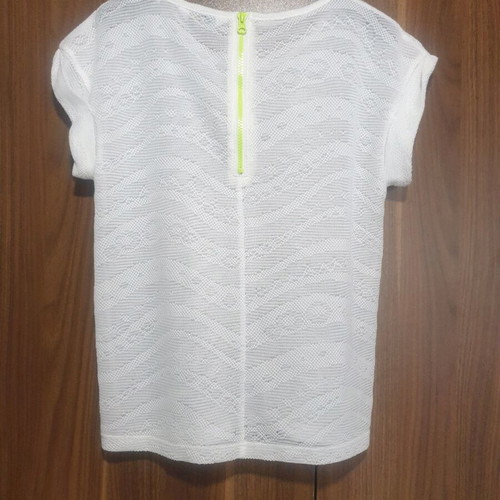 Broadway white transparent short-sleeve blouse new size M