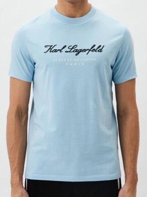 Karl Lagerfeld Original Man T-Shirt Like New, Cotton, Size M, Light Blue