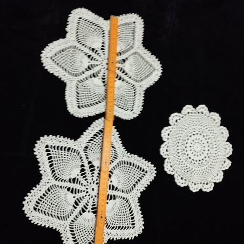 Handmade embroidered crochet doilies like new