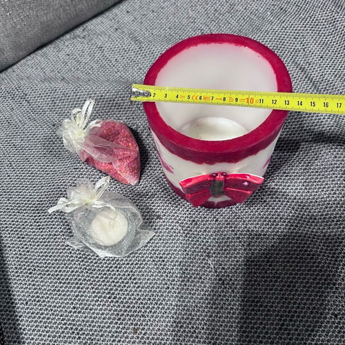 Handmade scented wax lantern like new with butterflies