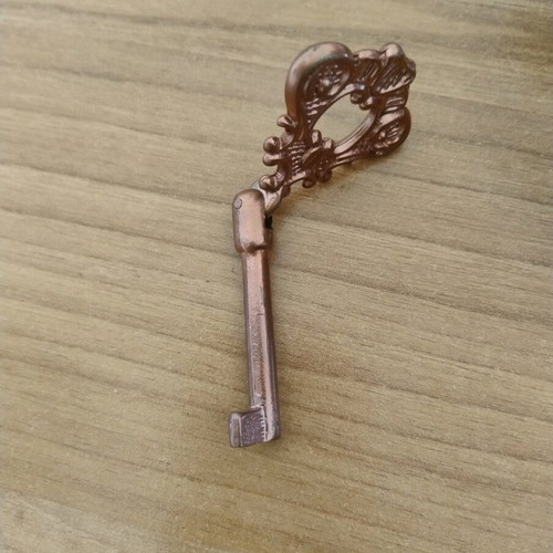Vintage brass key refurbished with rose gold paint