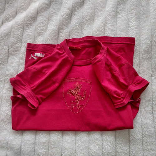 Puma Ferrari women's t-shirt used with crystals and round neckline