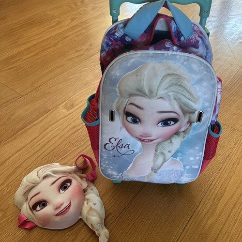 Gym kindergarten trolley backpack Elsa with removable mask