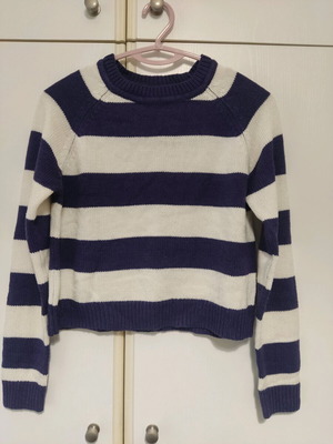 Calliope striped knitted sweater used, purple and white, size S