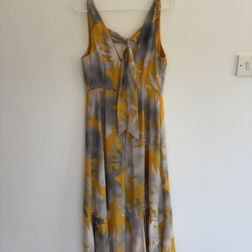 Mint Velvet Occasion Dress, size 8, black and gold