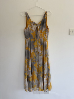 Mint Velvet Occasion Dress, size 8, black and gold
