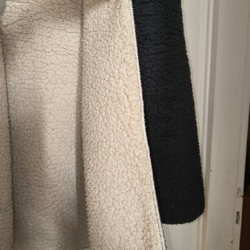 Bershka teddy jacket new, reversible, size XS-S, black and beige