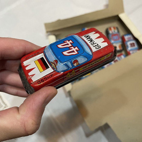 Vintage Racing Toy Cars used with box, Japanese friction powered