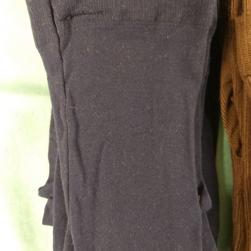 Thick tights new, brown knitted, blue and dark gray smooth, medium, pack of 3