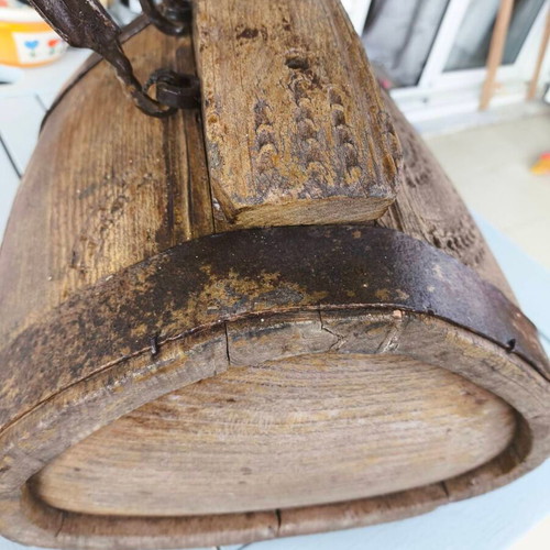Antique Greek Folk Art Wooden Canteen 1800 used