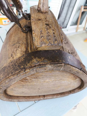 Antique Greek Folk Art Wooden Canteen 1800 used