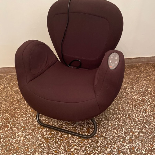 Massage armchair electric, new, dark brown-bordeaux color