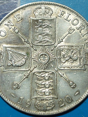 1 Florin 1920 Μεταχειρισμένο, George V, Ηνωμένο Βασίλειο