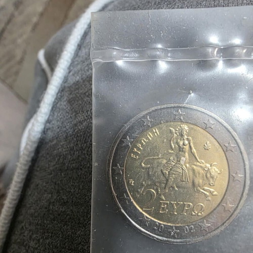 Euro coins set 8 pieces new with 2 euro mint mark error from Greece