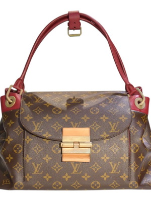 Louis Vuitton Olympe shoulder bag used, Monogram canvas and Aurore leather