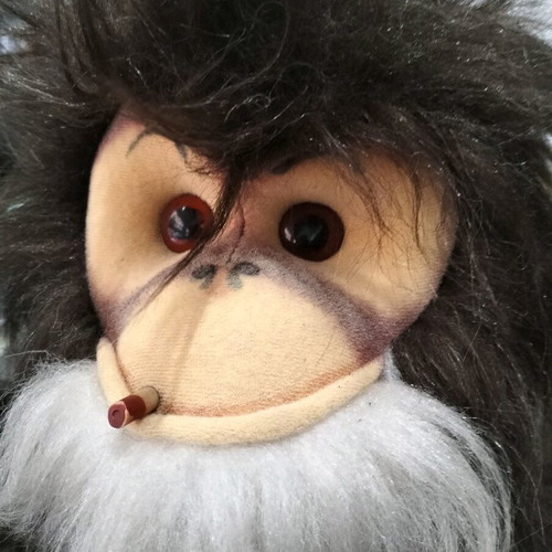 Vintage plush smoking monkey like new