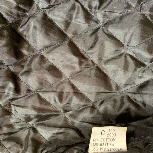 Women's Midi Quilted Jacket with Decorative Stitching and Hood black like new