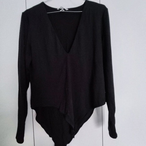 Zara black long-sleeve bodysuit used, size XL