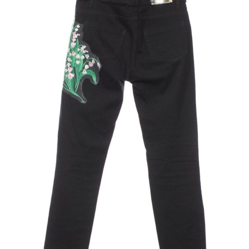 Blumarine skinny jeans black with embroidery, like new