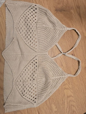 Paranoia crop top like new, knitted, beige, one size