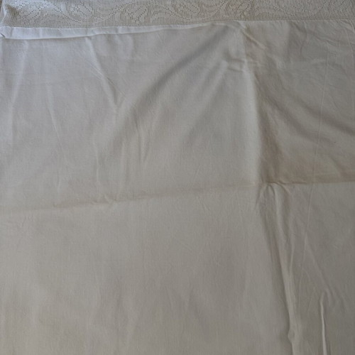 Vintage handmade double bed sheet with crochet