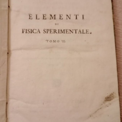 Elementi di Fisica Sperimentale Volume II used Italian physics book by Giuseppe Saverio Poli