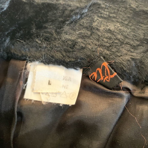 Set of 2 women's skirts L used, black faux fur & multicolor tweed